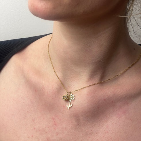Birth Month Flower Necklace And Photo Projection Necklace For Mom Day Gift, Birthday For Gift, Valentine Day For Gift, Christmas Gift